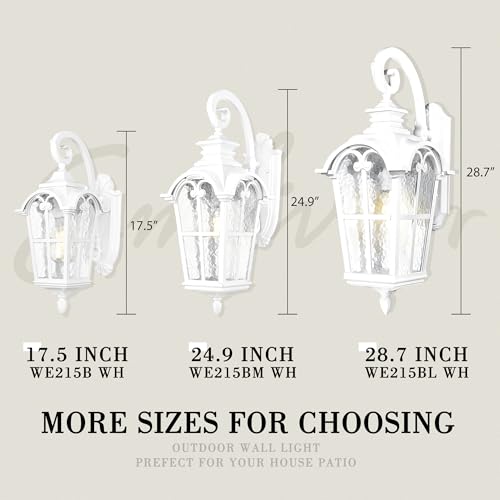 1 Light 28.7" Wall Sconce with Water Grain Glass (White - Water Glass / 28.7 Inch - No Function)