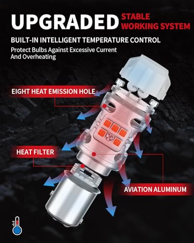 T3 1157 LED Bulb Amber Built In Resistor Yellow Turn Signal CANBUS Error Free 500% Bright Blinker 1157A 1157NA 2057 2357 2357A 7528 1034 BAY15D Front DRL Parking Light Anti Hyper Flash (Amber / 1157)
