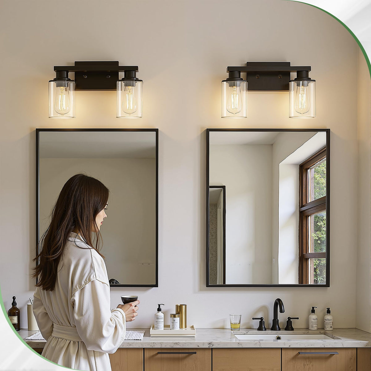 Bathroom Light Fixtures Vanity Light Black 2 (Black / 2-Light)