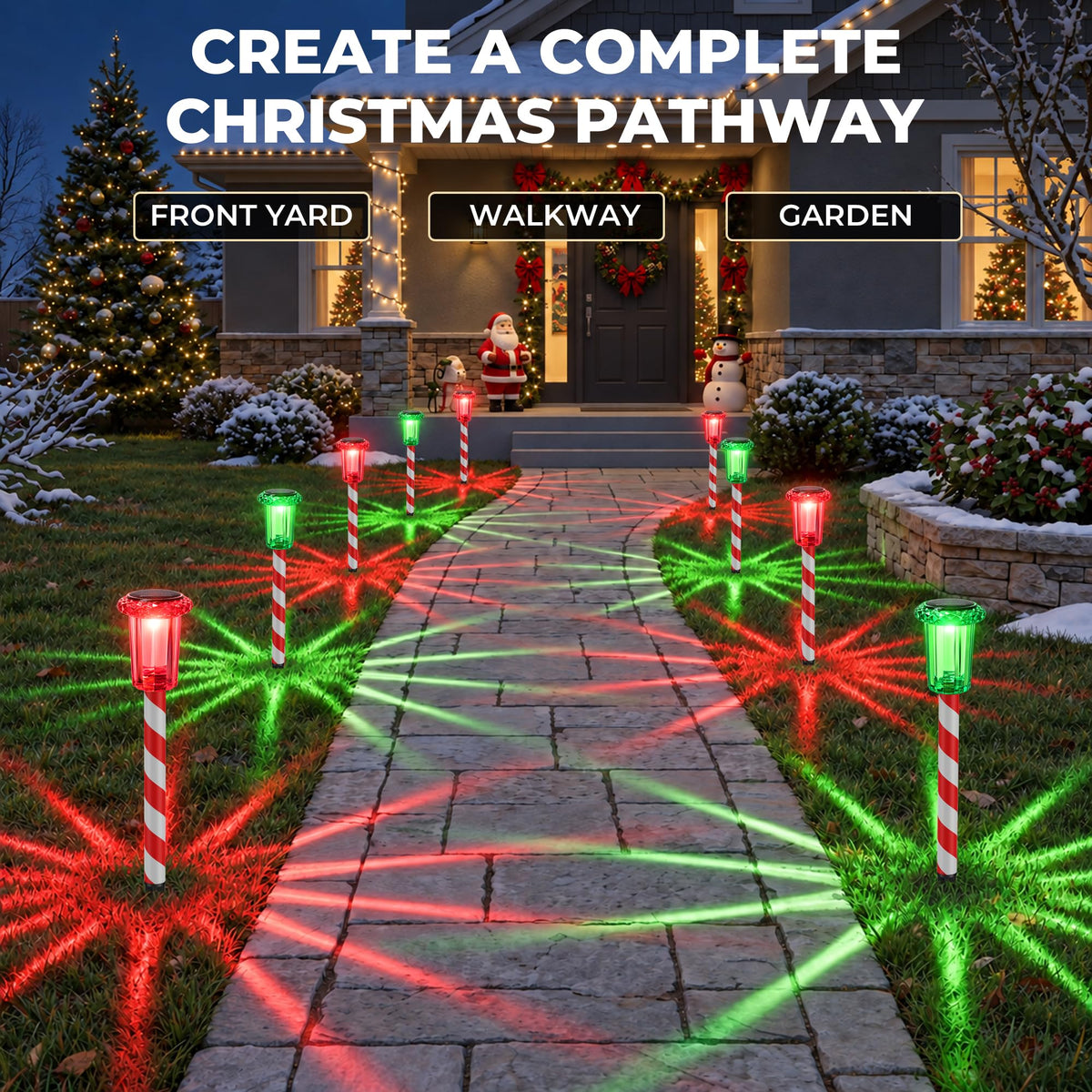 Solar Christmas Pathway Lights (Red Green)