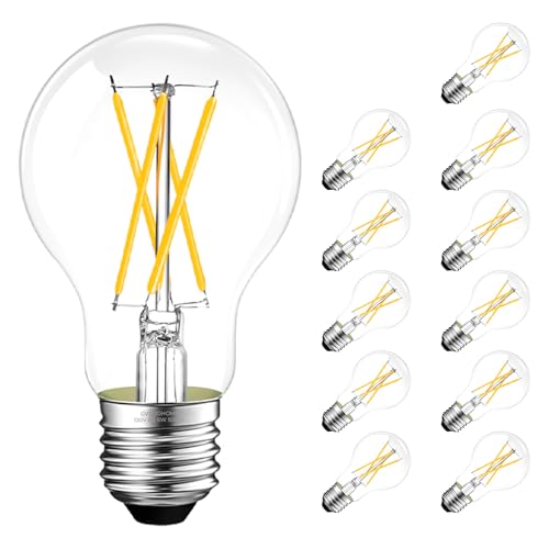 A19 E26 LED Light Bulbs 60 Watt Equivalent (12 Pack / 5000k Cool White)