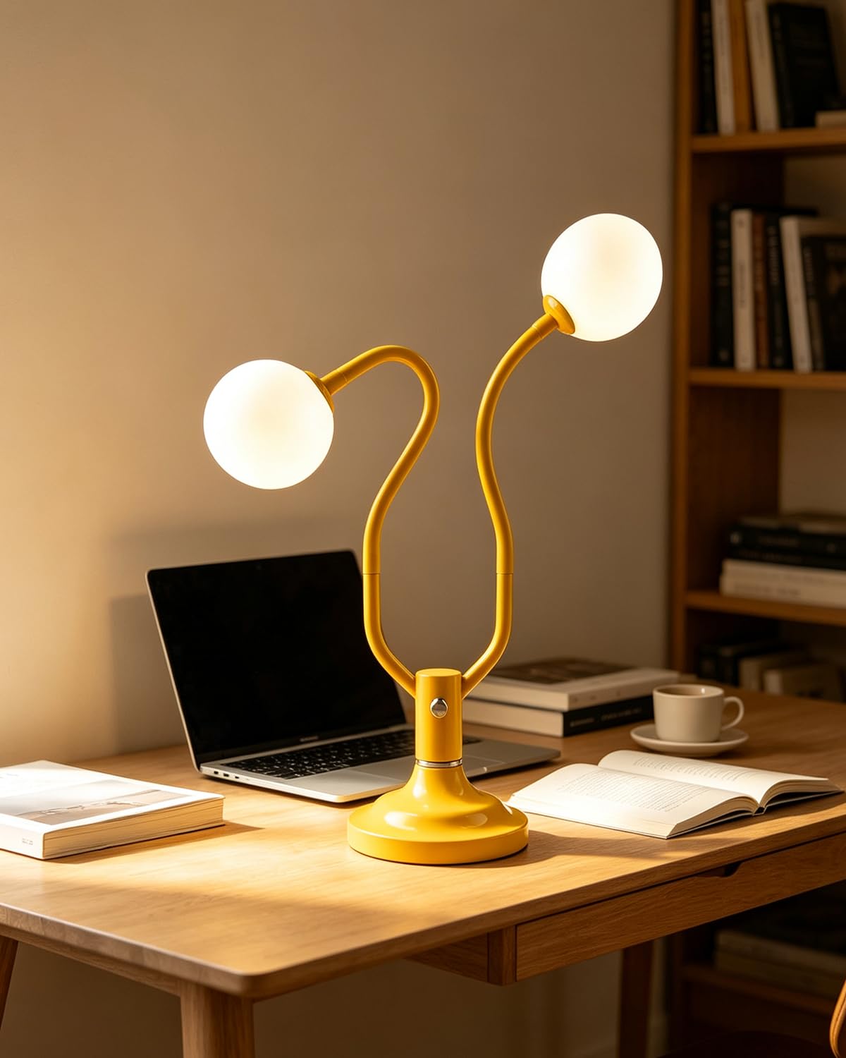 Yellow Globe Table Lamp Magic DIY Arms G9 Bulbs Included Dimmable (14-Yellow-Globe-2U-Magic DIY Arms)