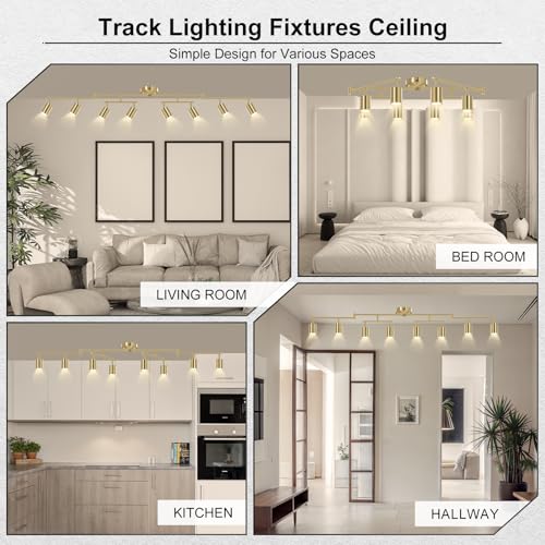 Gold Track Lighting Fixture Ceiling (Gold / 55.3" 8 Light Track Light)