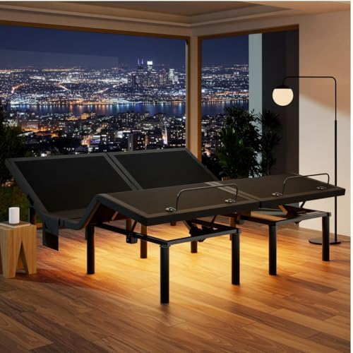 Split King Adjustable Bed Frame Electric Bed Bases with Remote (Split King / Adjustable Base)