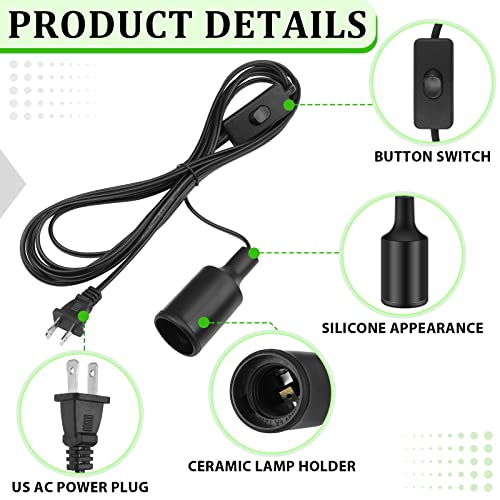 10 Pack Pendant Light Cord with Switch for E26 E27 (15 Feet)