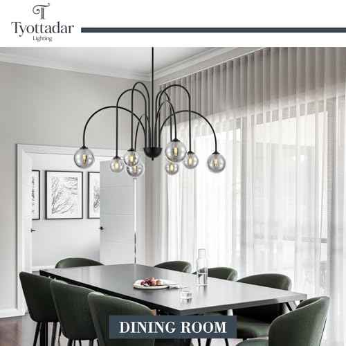 Modern Sputnik Chandelier 8 (Black Smoke Gray / 8-Light)