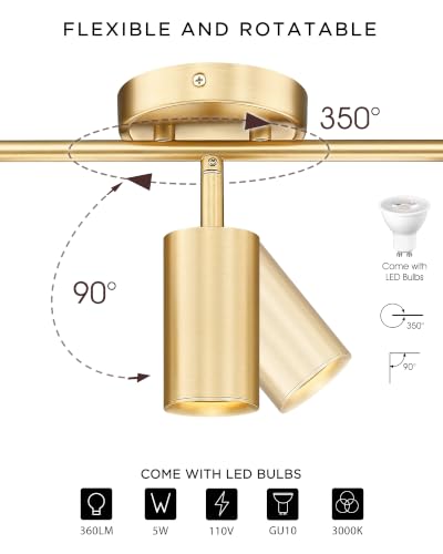 53" Track Lighting Fixtures Ceiling (Kaleidoscope, Brushed Gold / 53", 6-light)