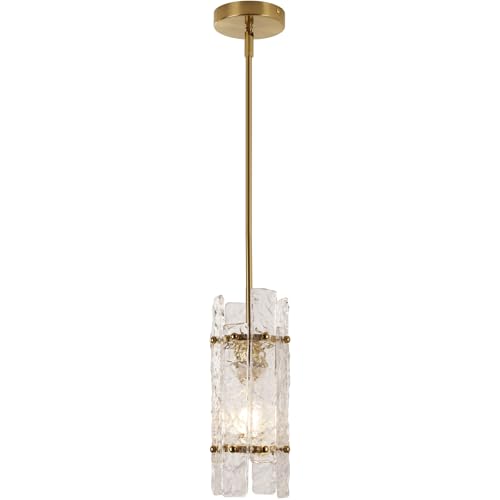 Modern Gold Crystal Pendant Light for Kitchen Island (Brushed Gold / 1-Pack(Round))