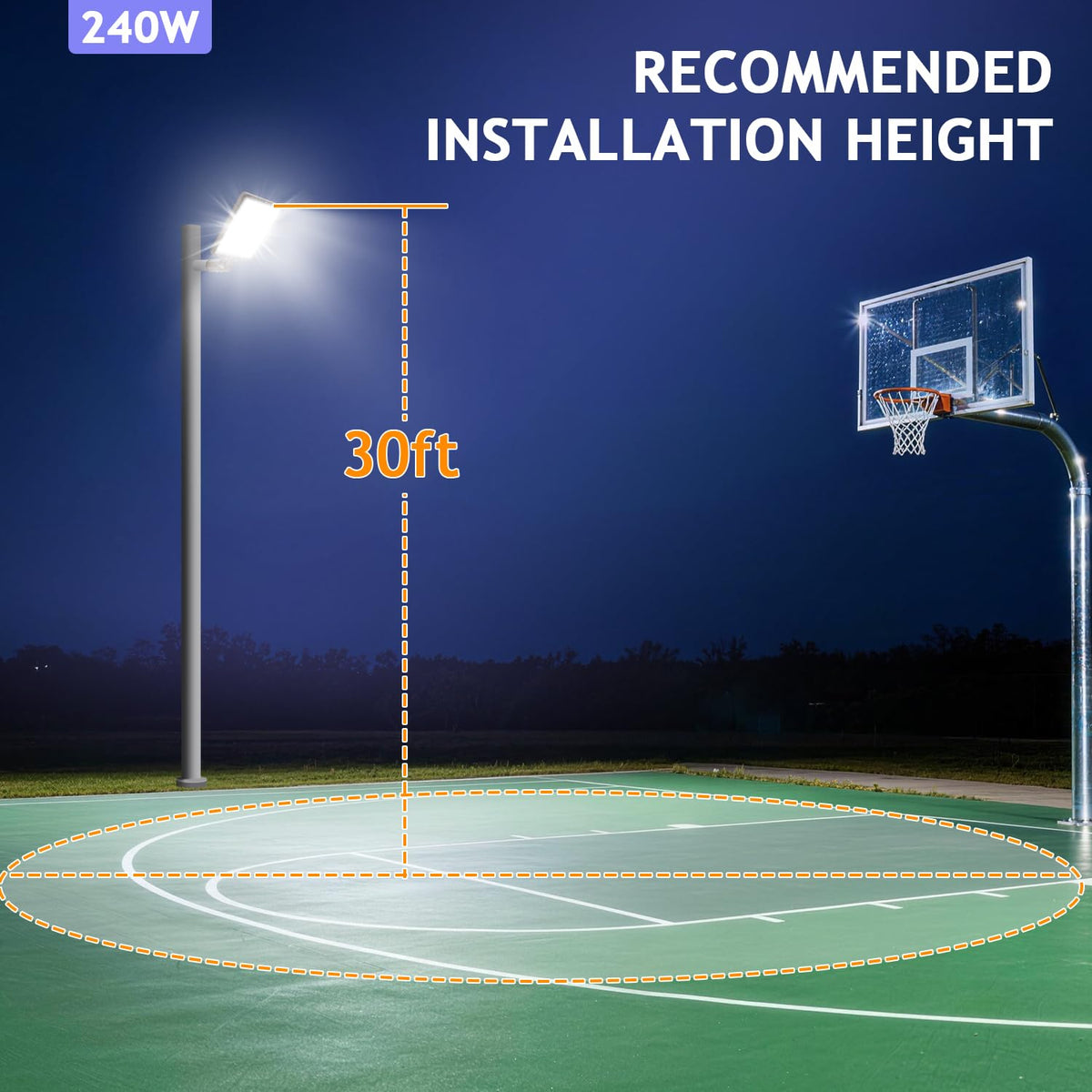 240W LED Parking Lot Lights Slip Fitter LED Pole Light 4Pack (240W/Slip Fitter/4PC)