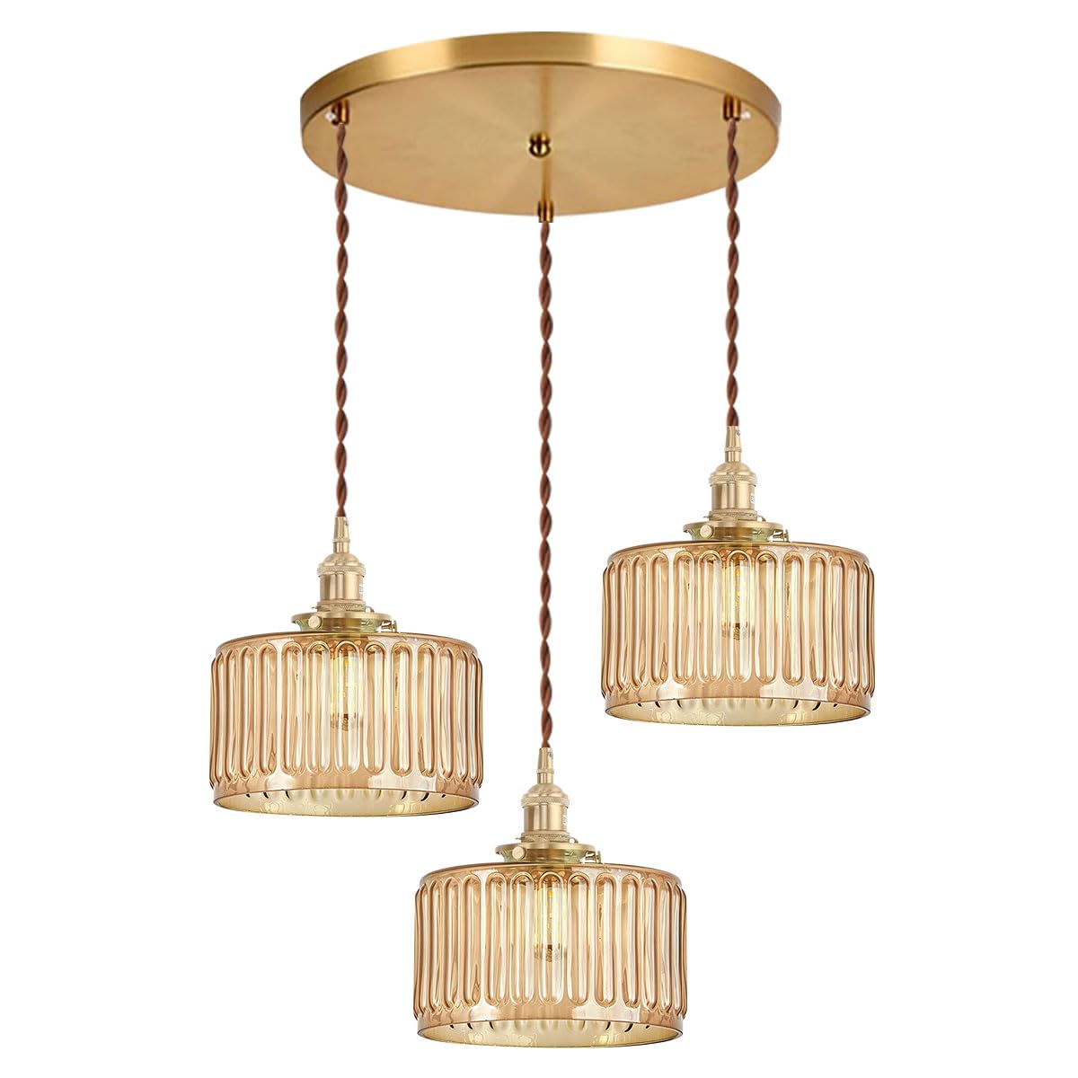Amber Chandelier Mid (Amber-Hardwired-3-Light)