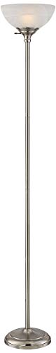 Maddox 71" Tall Satin Nickel Torchiere Floor Lamp