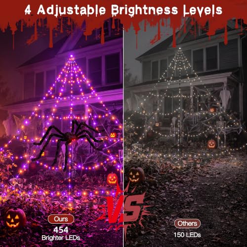 Halloween Web Lights with Spiders