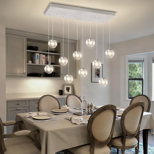 Rectangular Chandelier 10 (Silver-Clear / Rectangle 10-Light)