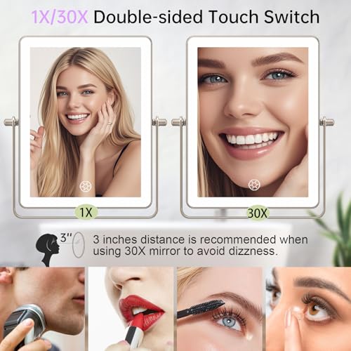 8.7" 5000mAh Rechargeable Wall Mounted Makeup Mirror (Nickel B)