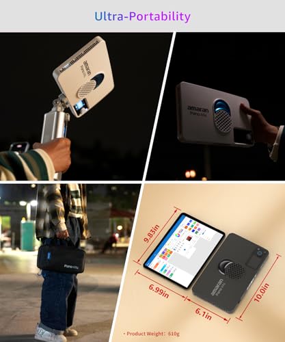 Pano 60c Kit Compact 60W RGBWW Full Color Panel Light APP Control (Pano 60c - Charcoal)