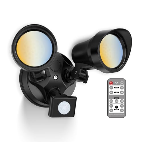 Metal Heads Motion Sensor Outdoor Lights 30W 3600LM 120V ETL Listed