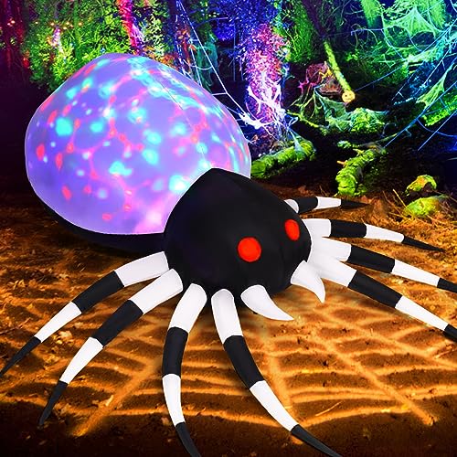 6 FT Height Halloween Inflatables Outdoor Spider with Magic Light (6 Foot Inflatables Halloween Spider)