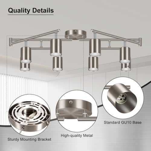 8 Light Track Lighting Fixtures Ceiling (8 light -brushed nickel)