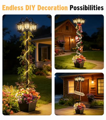 74inch Solar Lamp Post with Planter