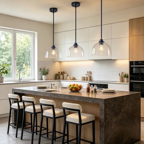 Black Pendant Lights Kitchen Island 9" (Black / 1 Light)