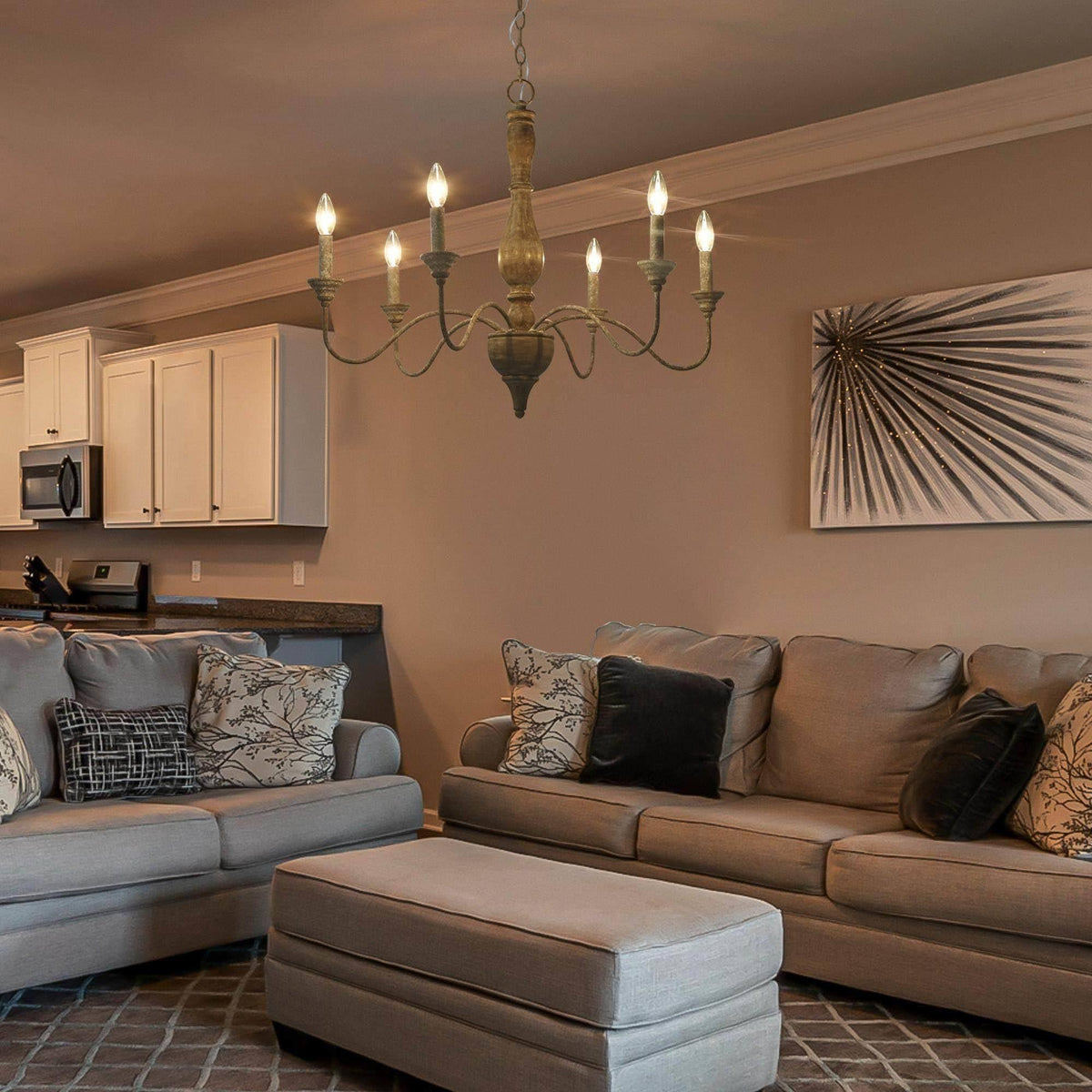 Farmhouse Chandelier (Brown)