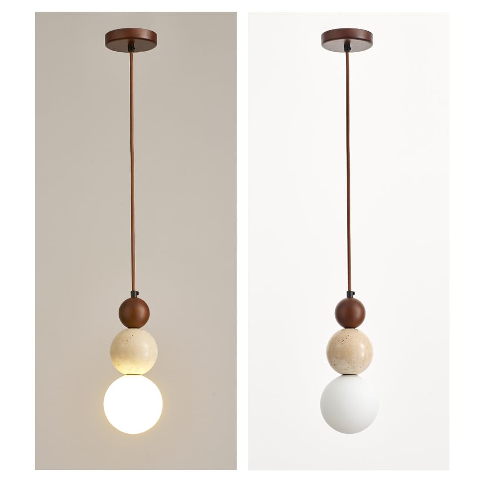 Modern Natural Stone Pendant Light (walnut color)