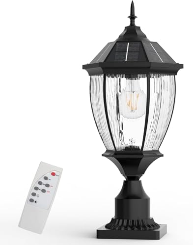 Solar Light Post Outdoor Waterproof with Pier Mount Base