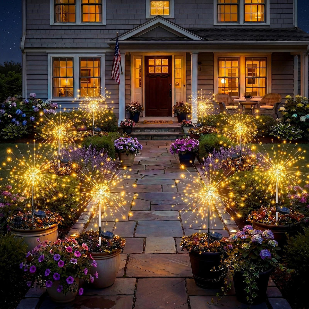 Solar Firework Lights (Warm White / 8 Pack)