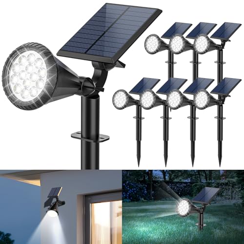Solar Spot Lights Outdoor (White / 8 pack)