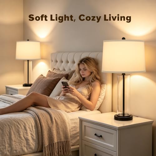 27"Glass Table Lamps Set of 2