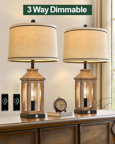 23.75" Farmhouse Dual USB Charging Ports 3 (Wood Grain)