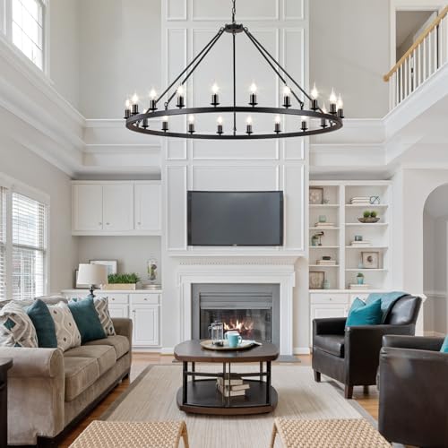 Black Wagon Wheel Chandelier