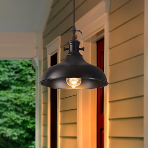 Matte Black Dome Pendant Lights 3 Pack (Black+Black / 11.4in -3 Packs)