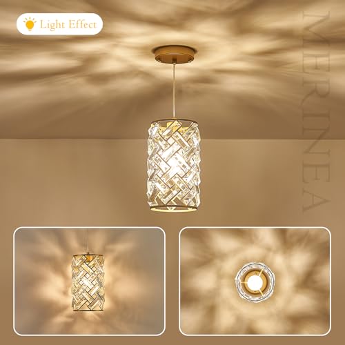 Gold Crystal Pendant Light (Round Gold)