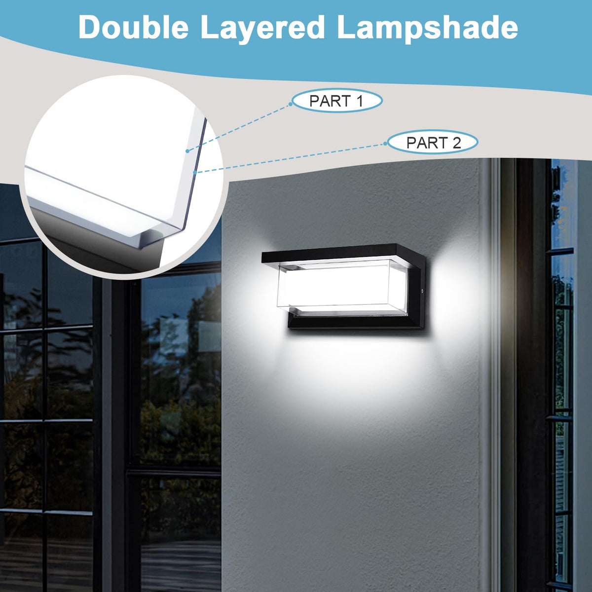 Porch Light Outdoor 6000K (18W-6000K-6Pack)