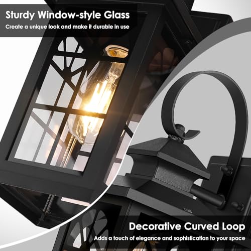 2 Pack Dusk to Dawn Outdoor Wall Light Fixtures (13.6" (2-Pack）)