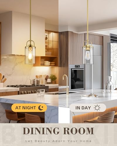 2 Pack Pendant Lights Kitchen Island (Brushed Gold / 2 Pack)