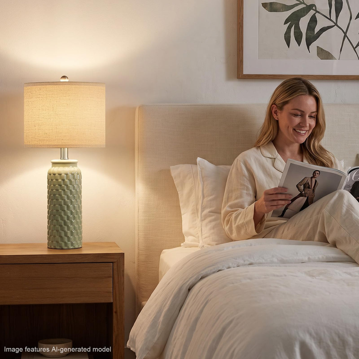 24" Modern Bedside Lamps Set of 2 (24" Medium - Green)
