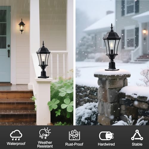 2 Pack 24 Inch Dusk to Dawn Outdoor Post Light LM4610