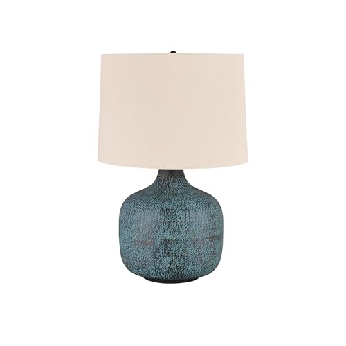 Malthace 24.5" Metal Accent Table Lamp (Beige, Copper, Blue & Bronze)