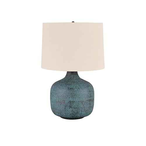 Malthace 24.5" Metal Accent Table Lamp (Beige, Copper, Blue & Bronze)