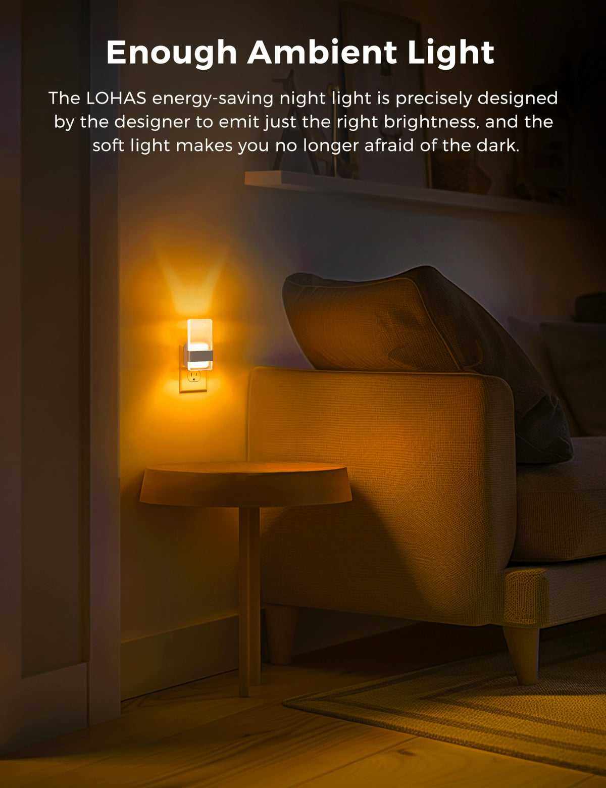 Night Light Amber Night Lights Plug Into Wall (Silver)