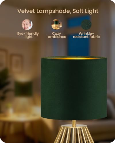 Green and Gold Table Lamp (Forest Green + Gold)