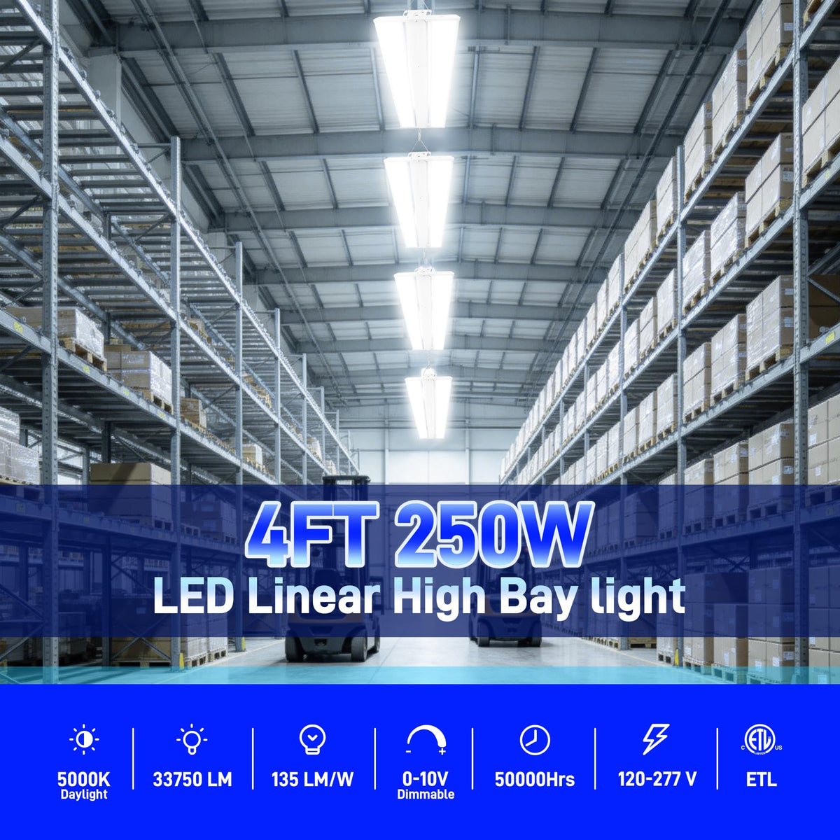 4FT 250W LED Linear High Bay Shop Light (4FT)