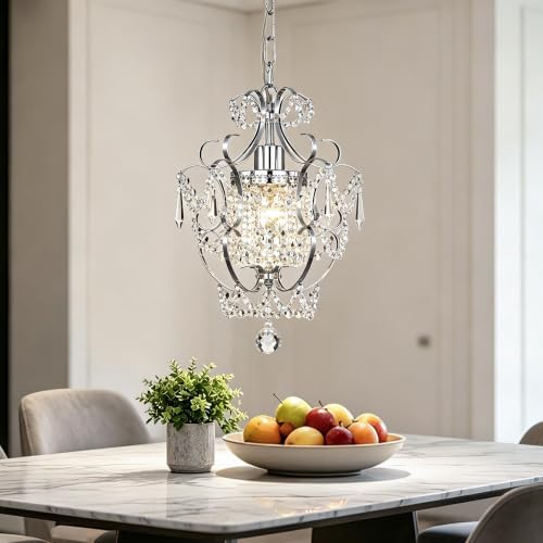 Amorette Mini Chandelier Chrome Crystal Chandeliers (Chrome / 1-Pack)