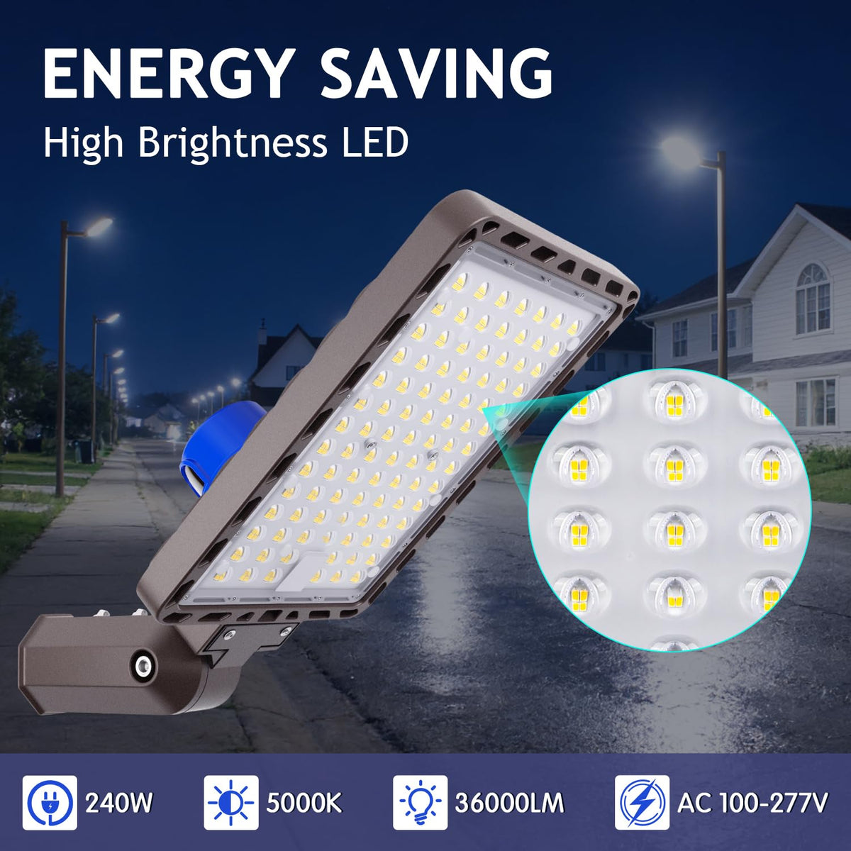 240W LED Parking Lot Lights Slip Fitter LED Pole Light 4Pack (240W/Slip Fitter/4PC)
