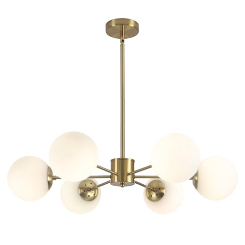 Lighting Sputnik Chandelier Light Globe Shade Frosted Glass Ceiling Pendant Light Modern Brass Kitchen Bedroom Flush Mounted Fixture