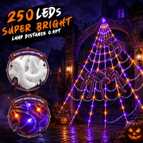 Halloween Spider Web Light Decorations