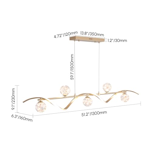 Modern Kitchen Island Lighting (Gold / 6-Light)