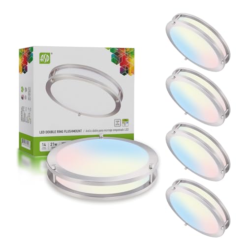 LED 14" Round Flush Mount Lighting (Brushed Nickel)